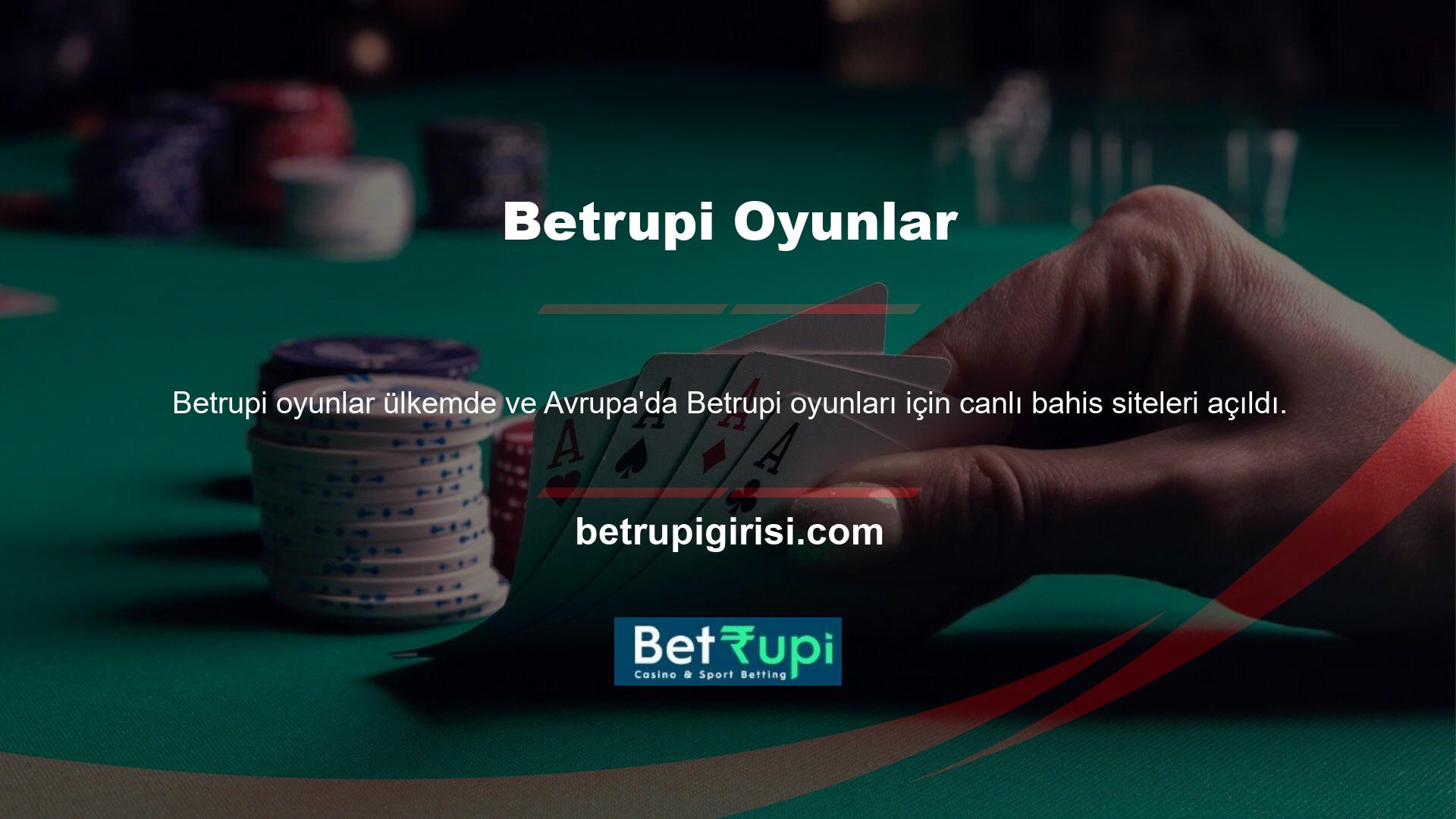 Bu nedenle Betrupi canlı bahis sitesi spor oyunları, casinolar ve diğer oyunlara bahis yapmanızı sağlar